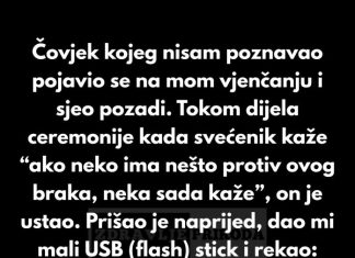 “Čovjek kojeg nisam poznavao pojavio se na mom vjenčanju i sjeo pozadi.”