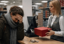 U prodavnici obuće, prodavačica je otela nove cipele za dete iz ruku majke samo zato što je bila dva dolara kratka, a siromašna žena je stajala tamo plačući — ali onda se desilo nešto što niko nije očekivao 😨😥