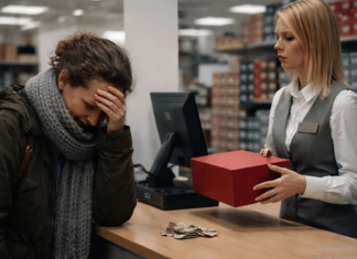 U prodavnici obuće, prodavačica je otela nove cipele za dete iz ruku majke samo zato što je bila dva dolara kratka, a siromašna žena je stajala tamo plačući — ali onda se desilo nešto što niko nije očekivao 😨😥