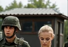 Mlada žena u civilnoj odjeći ponižena je ispred kontrolnog punkta vojne baze i prisiljena da stoji u lisicama dok su joj se vojnici rugali… sve dok blijedi pukovnik iznenada nije istrčao iz zgrade 😱