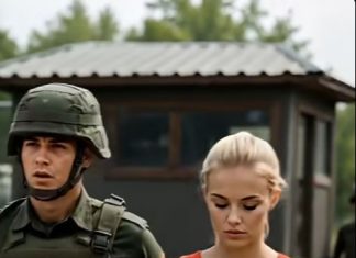 Mlada žena u civilnoj odjeći ponižena je ispred kontrolnog punkta vojne baze i prisiljena da stoji u lisicama dok su joj se vojnici rugali… sve dok blijedi pukovnik iznenada nije istrčao iz zgrade 😱