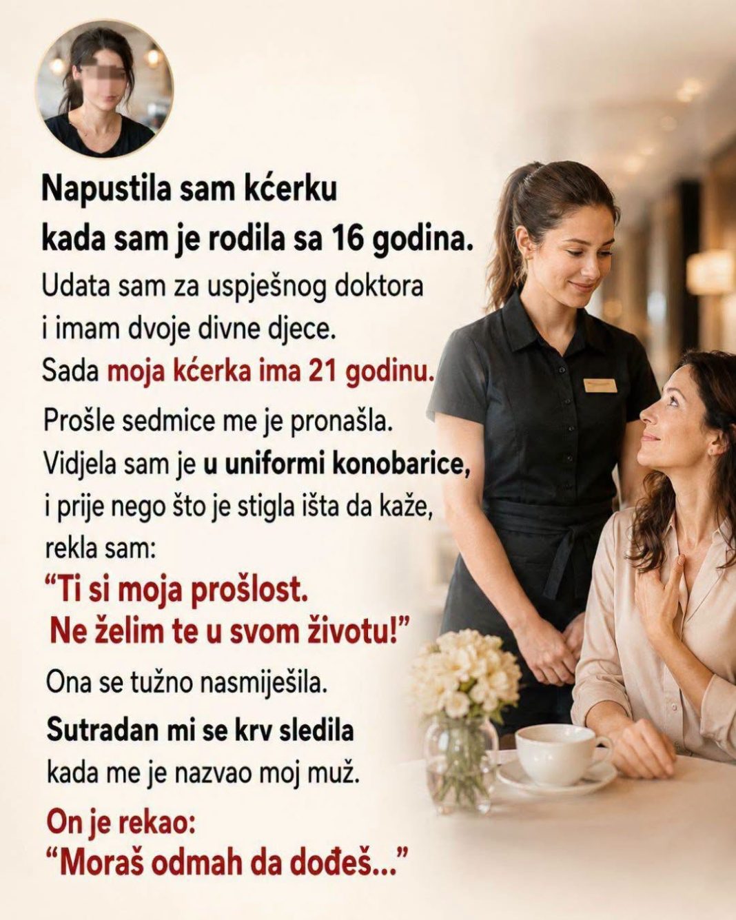 Godinama je skrivala veliku tajnu iz mladosti: Priča o potisnutoj krivici, bolnoj prošlosti i kćerki koja se vratila da spasi porodicu - featured image Godinama je skrivala veliku tajnu iz mladosti: Priča o potisnutoj krivici, bolnoj prošlosti i kćerki koja se vratila da spasi porodicu - featured image