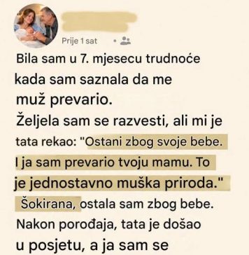 Otac je priznao da je prevario moju majku dok je bila trudna – istina koju sam saznala posle porođaja promenila je sve Otac je priznao da je prevario moju majku dok je bila trudna – istina koju sam saznala posle porođaja promenila je sve - featured image