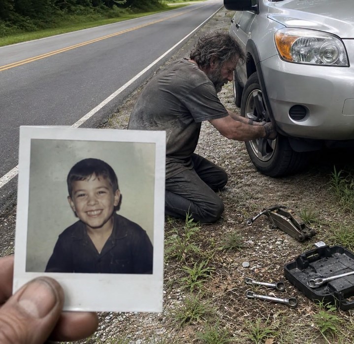 Osamnaest godina nakon što je moj sin nestao, beskućnik mi je promijenio probušenu gumu na Ruti 9… Ali ono što je ostavio u mom automobilu potpuno me slomilo - featured image Osamnaest godina nakon što je moj sin nestao, beskućnik mi je promijenio probušenu gumu na Ruti 9… Ali ono što je ostavio u mom automobilu potpuno me slomilo - featured image