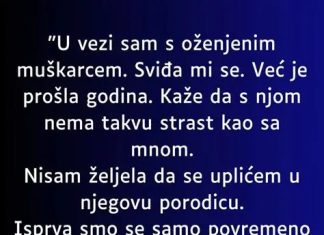 “U tajnoj vezi sam sa ozenjenim muskarcem a onda mi se javila njegova jadna zena…”