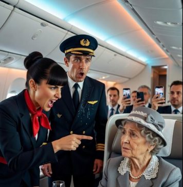 Kabina leta 808 kompanije Apex Airlines svetlucala je pod mekim zlatnim osvetljenjem dok je presecala noćno nebo od Njujorka do Los Anđelesa — najelitnija ruta na nebu. Ovde je sve imalo svoju cenu: tišina, udobnost, čak i poštovanje. Prva klasa nije bila samo kabina. Bila je to deklaracija moći. I Serena Blake je to dobro znala. Sa dvadeset šest godina, nosila je samopouzdanje poput svoje savršeno skrojene uniforme — plava kosa besprekorno zakačena, nokti besprekorni, osmeh izoštren godinama služenja ultra-bogatima. Nije bila samo stjuardesa. Bila je kustoskinja privilegija, nema sutkinja koja je pripadala ovom vazdušnom kraljevstvu. Sipanje starog Dom Pérignona milijarderima i ignorisanje svih ispod njihovog statusa činilo ju je nedodirljivom. Do danas. Prolaz se utišao dok je jedna starija žena polako zakoračila u prvu klasu. Delovala je van mesta na svaki mogući način — izbledeli sivi kardigan, široka cvetna haljina koja je videla bolje decenije, izgazene ortopedske cipele i iznošena platnena torba stisnuta čvrsto u rukama. Razgovori su utihnuli. Pogledi su je pratili kao da je greška koja se provukla pored obezbeđenja.