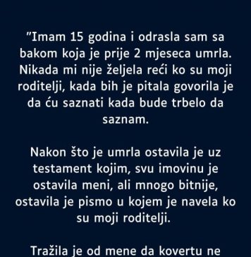 “Imam 15 godina i odrasla sam sa bakom koja je prije 2 mjeseca umrla…”
