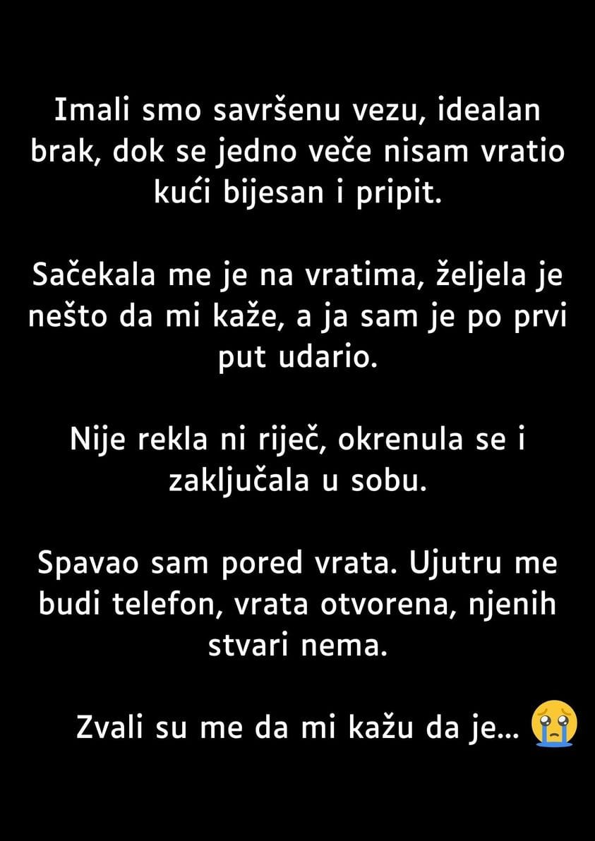 “Imali smo savršenu vezu, idealan brak, dok se jedno veče nisam vratio kući bijesan i pripit. - featured image “Imali smo savršenu vezu, idealan brak, dok se jedno veče nisam vratio kući bijesan i pripit. - featured image
